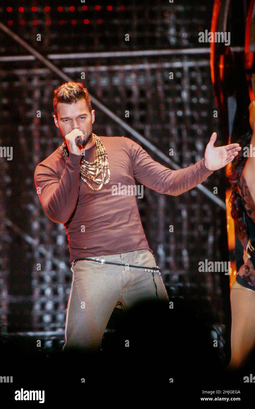 Ricky Martin, Puerto Rican singer in concert at the 2008 Expoforum in ...