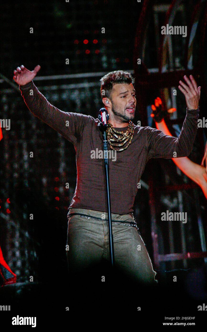 Ricky Martin, Puerto Rican singer in concert at the 2008 Expoforum in ...