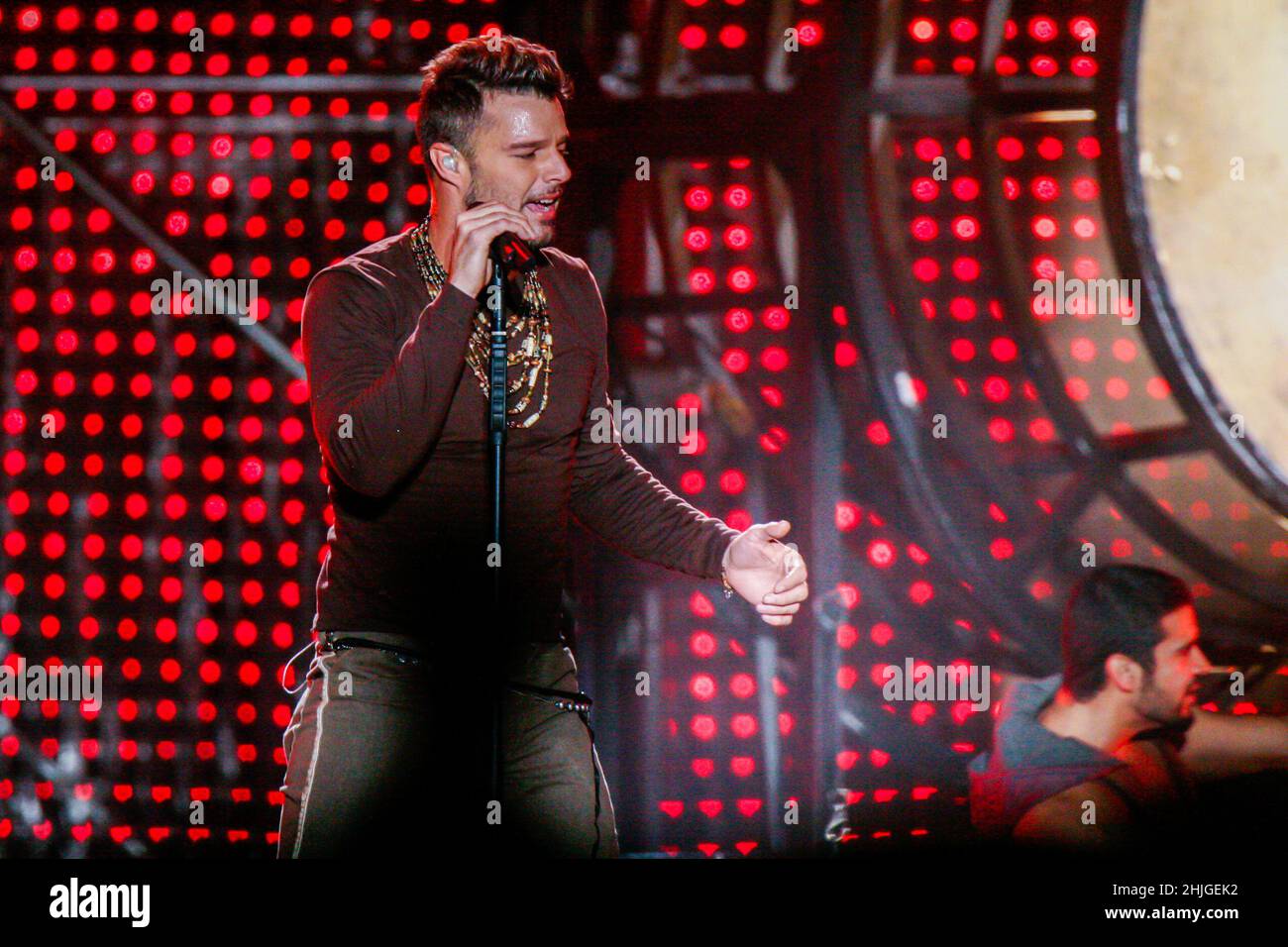 Ricky Martin, Puerto Rican singer in concert at the 2008 Expoforum in ...