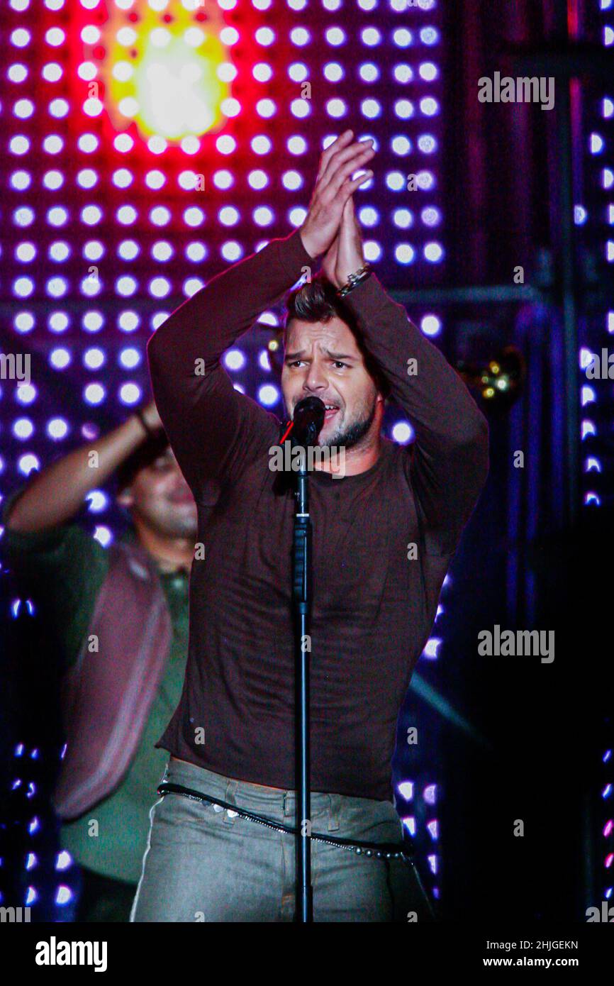 Ricky Martin, Puerto Rican singer in concert at the 2008 Expoforum in ...