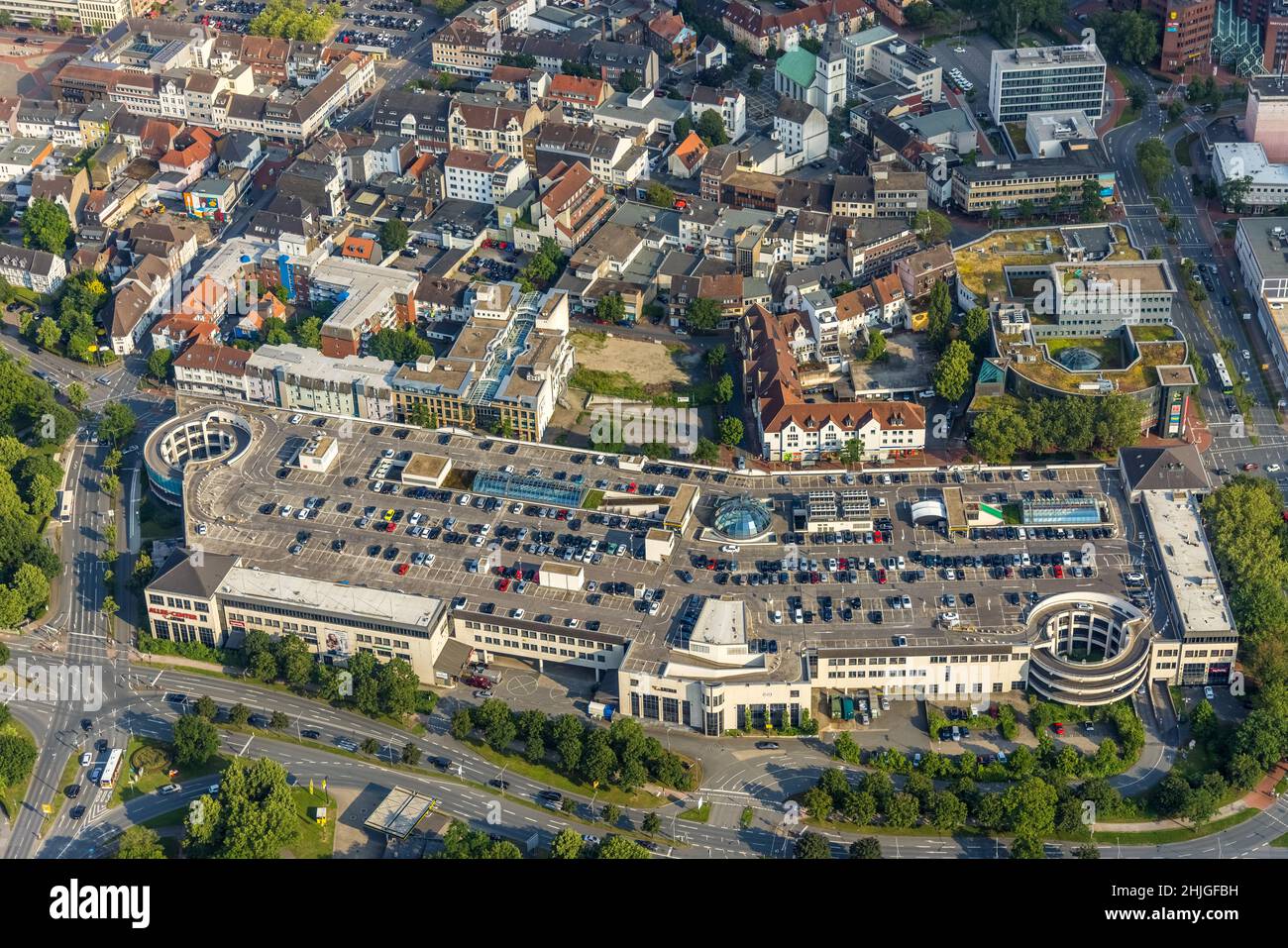 Aerial view, Allee-Center Hamm, Ritterpassage, Mitte, Hamm, Ruhr area, North Rhine-Westphalia, Germany, site, DE, shopping centre, shopping plaza, sho Stock Photo