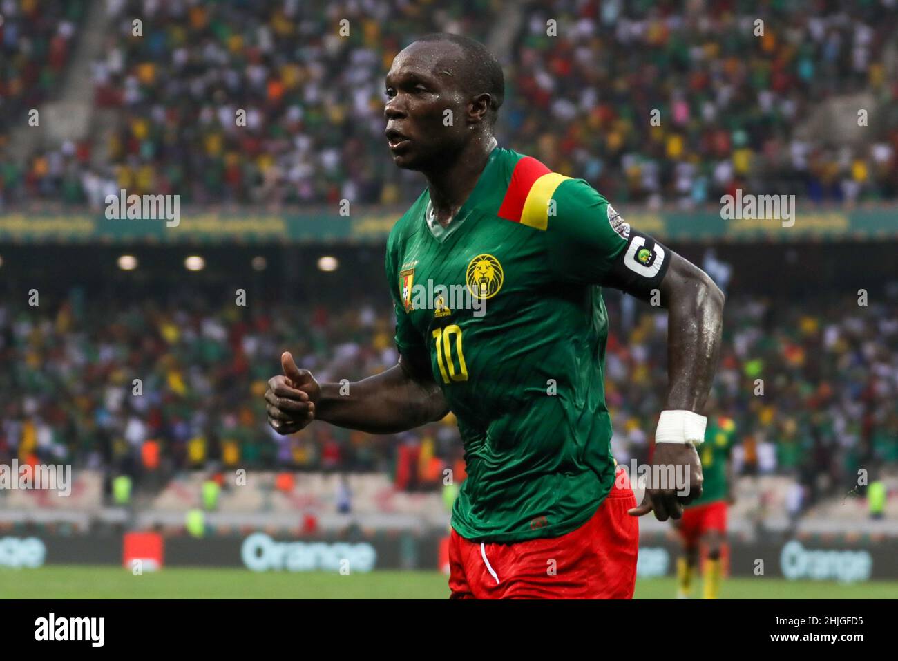 Cameroon, Douala, 29 January 2022 - Vincent Aboubakar of Cameroon during the Africa Cup on Nations Play Offs - Quarter-finals match between Gambia and Cameroon at Japoma Stadium, Douala, Cameroon 29/01/2022 Photo SF Credit: Sebo47/Alamy Live News Stock Photo
