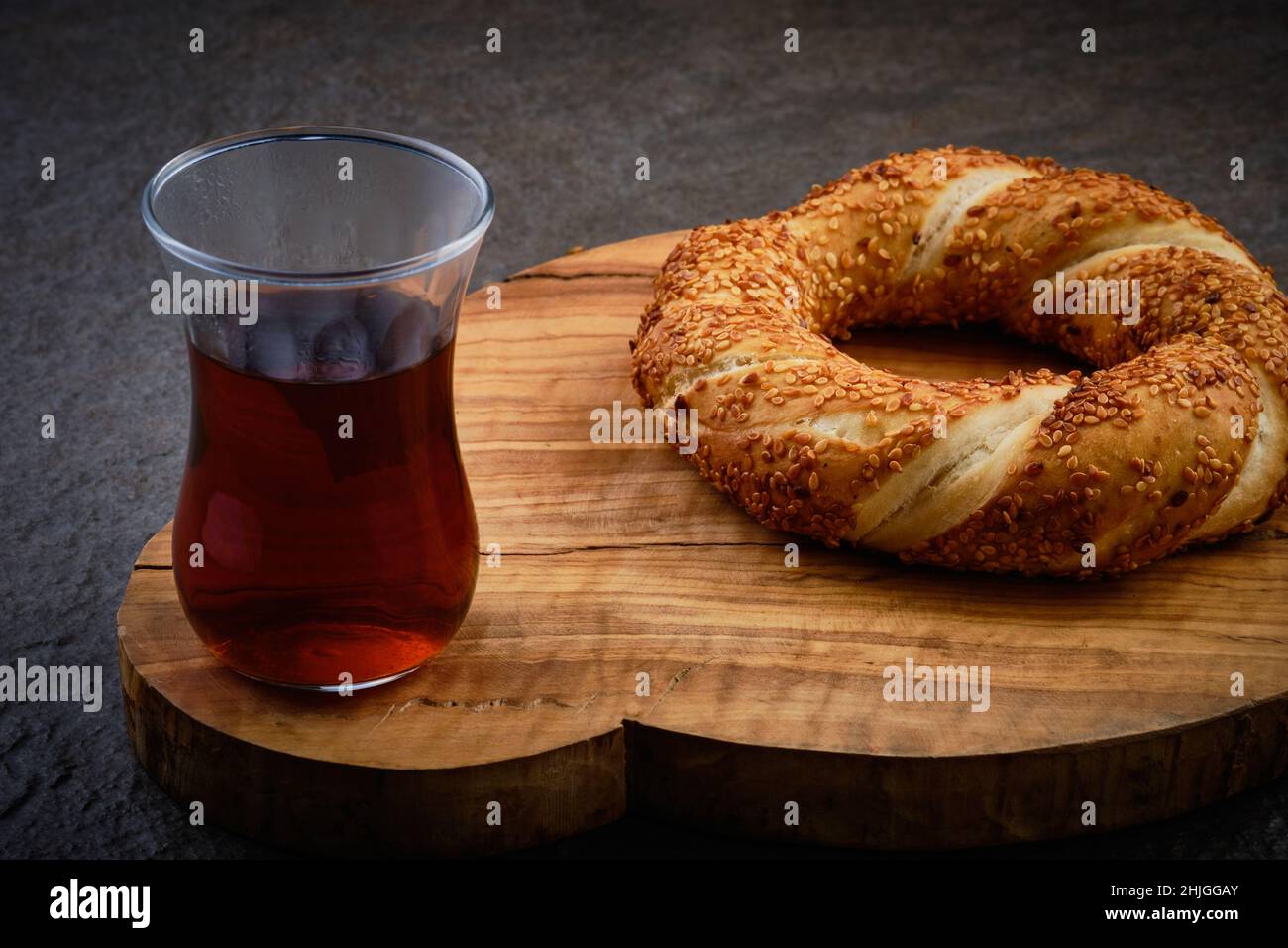 Turkish bagel and tea Stock Photo Alamy