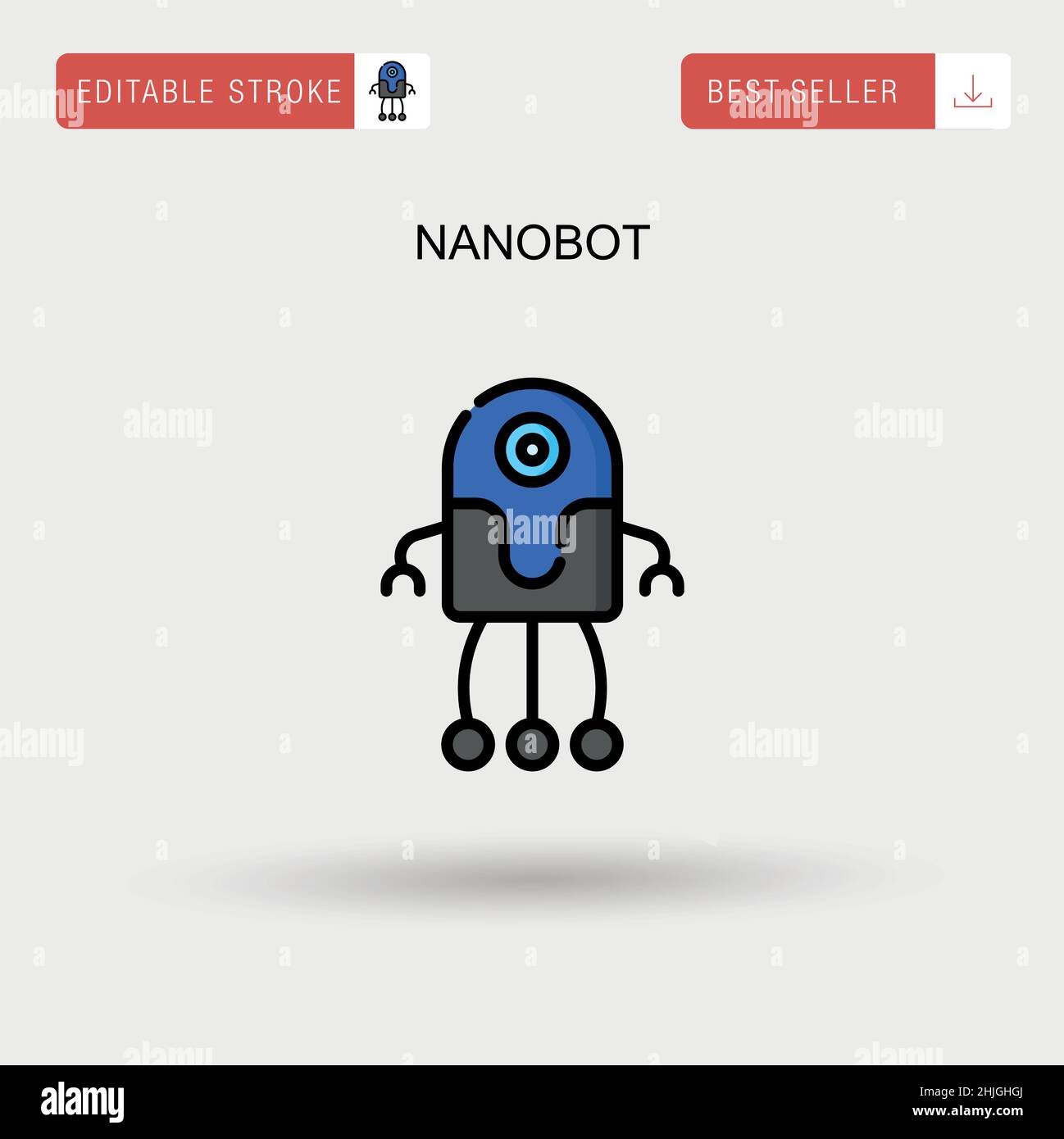 Nanobot Simple vector icon. Stock Vector