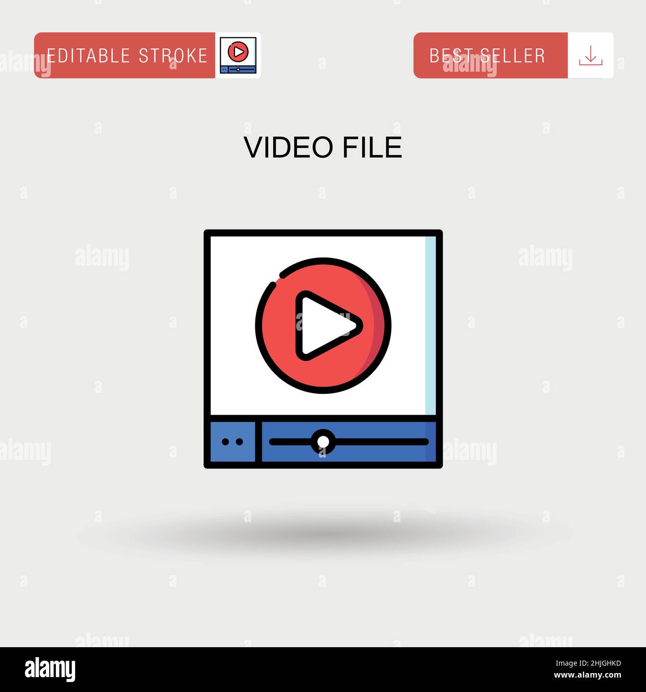 Video file Simple vector icon. Stock Vector