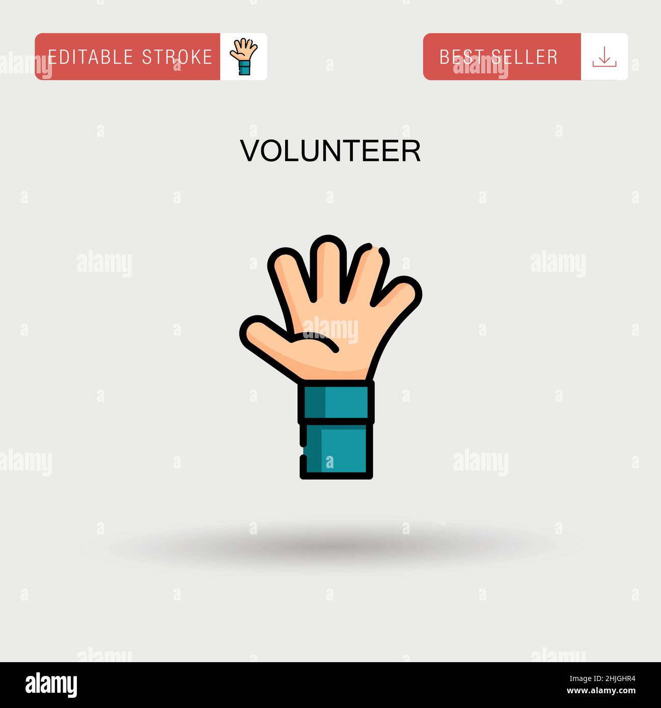 Volunteer Simple vector icon. Stock Vector