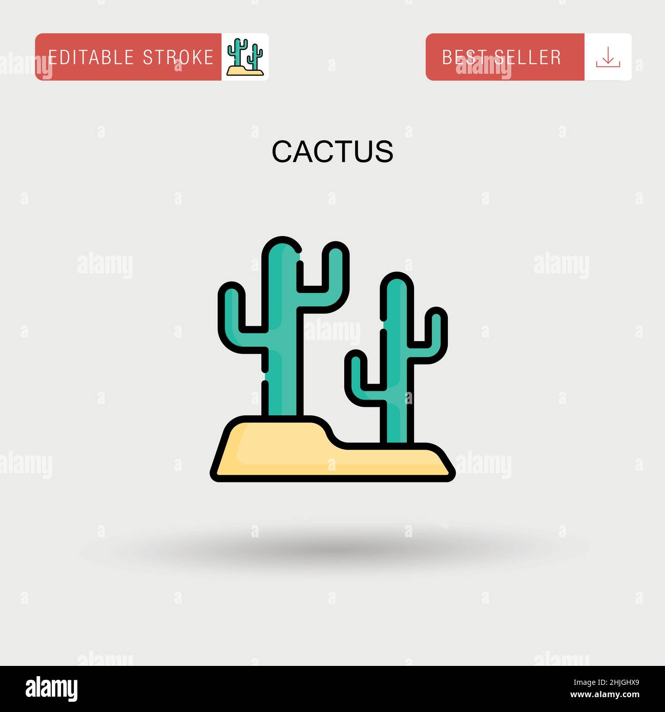 Cactus Simple vector icon Stock Vector Image & Art - Alamy