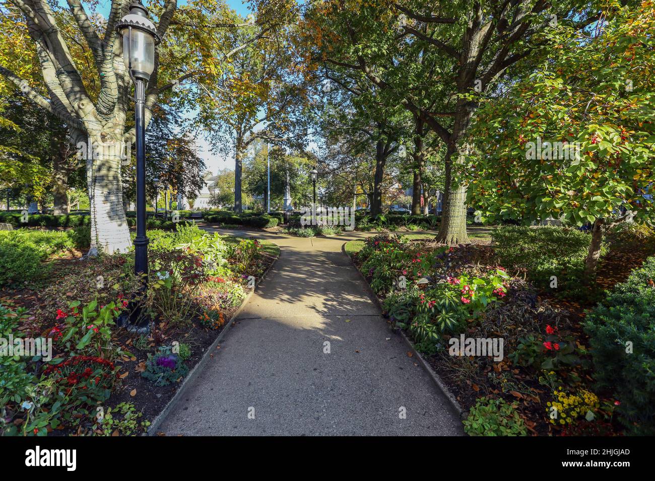 Morristown, NJ USA - November 6, 2021: Morristown Green on a late fall afternoon Stock Photo