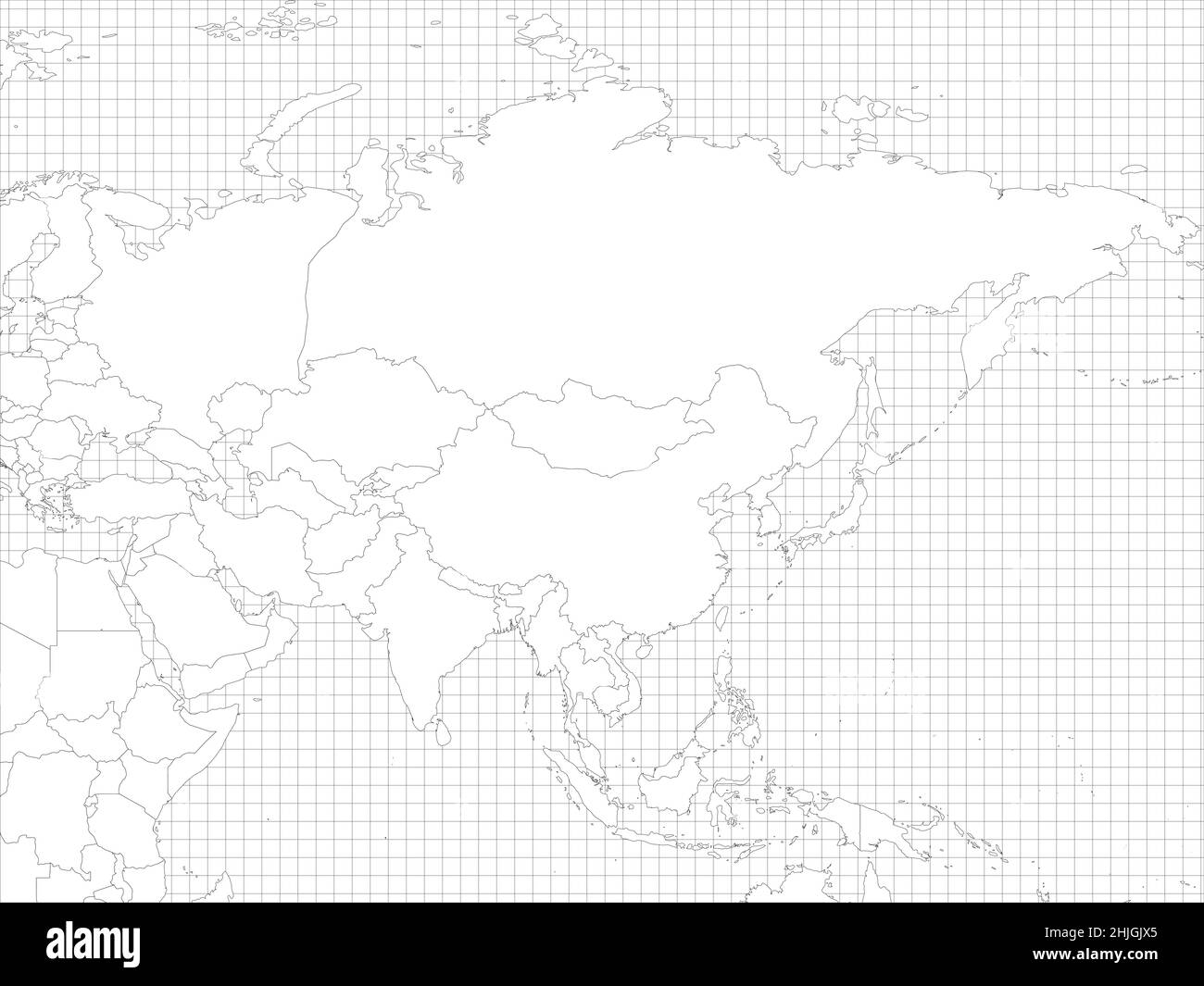 Asia simple outline blank map Stock Vector Image & Art Alamy