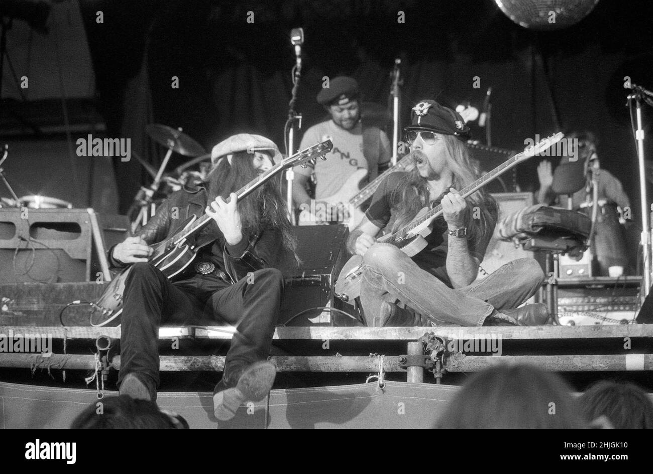 The Doobie Brothers performing at the 1977 Reading Festival, England. Stock Photo