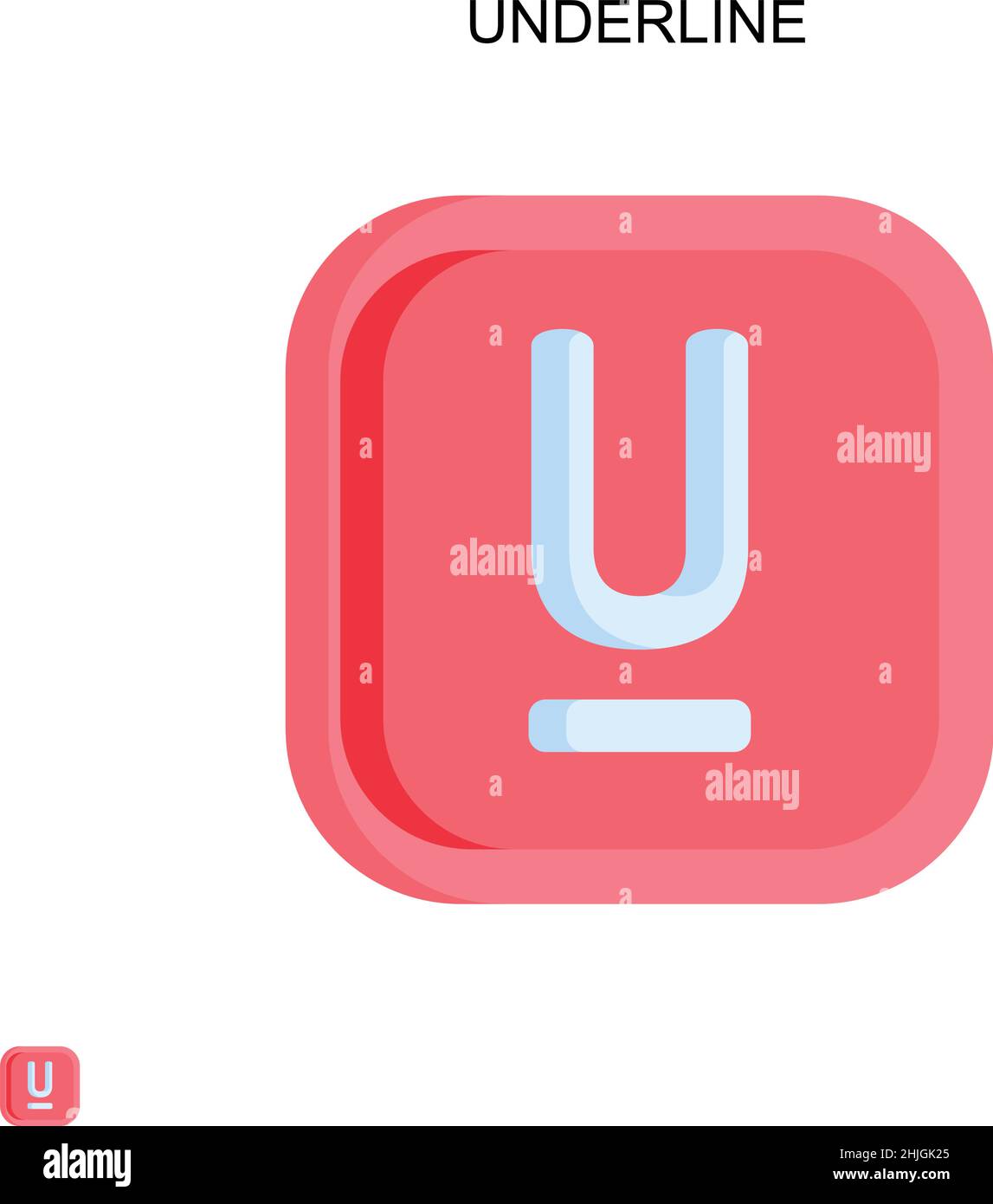 Underline Simple vector icon. Illustration symbol design template for web mobile UI element. Stock Vector