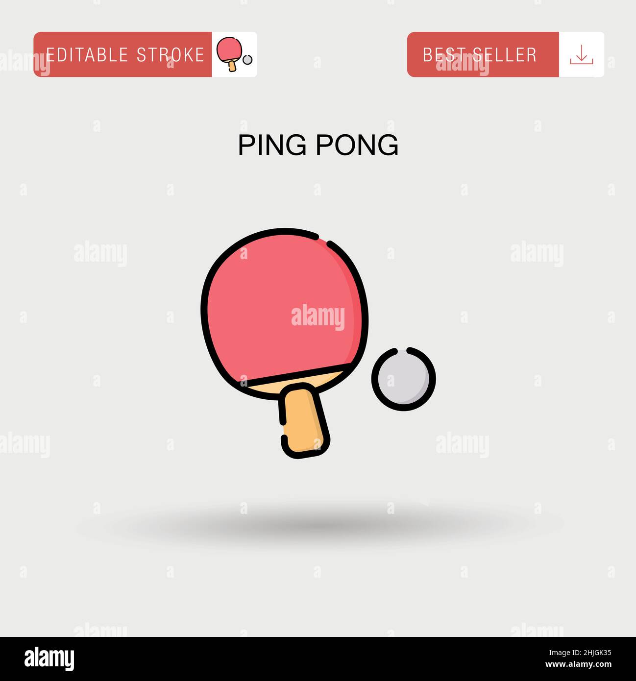 Ping pong Simple vector icon. Stock Vector