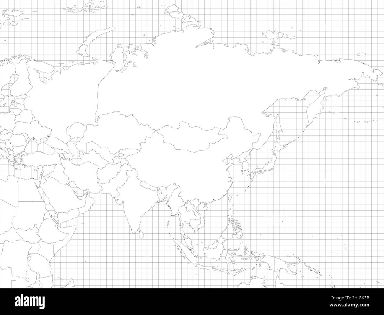 asia world map blank