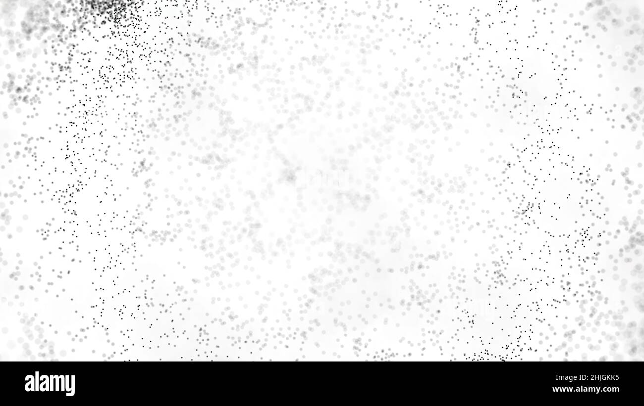 Abstract black randomly moving dots on white background. Animation. Small  black particles move on bright white background. Effect of alternating blur  Stock Photo - Alamy