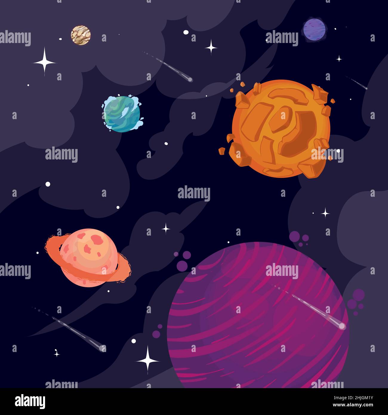 card of planets on space Stock Vector Image & Art - Alamy