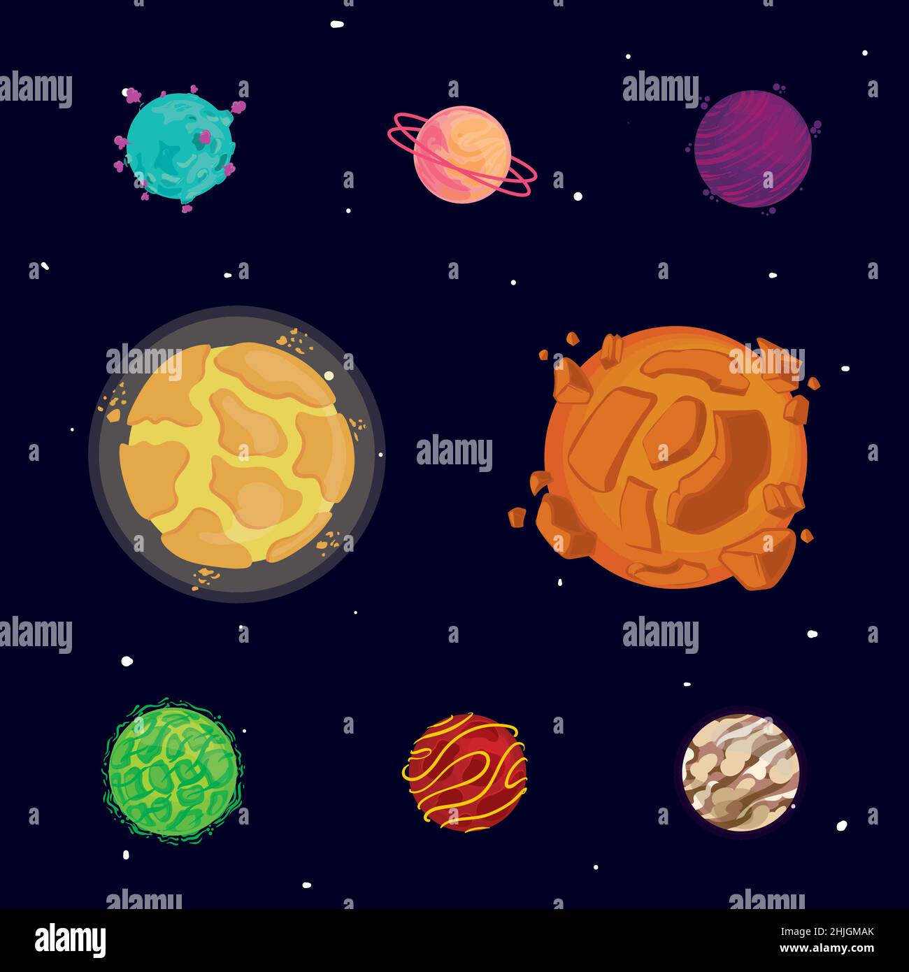 set of eight colored planets Stock Vector Image & Art - Alamy