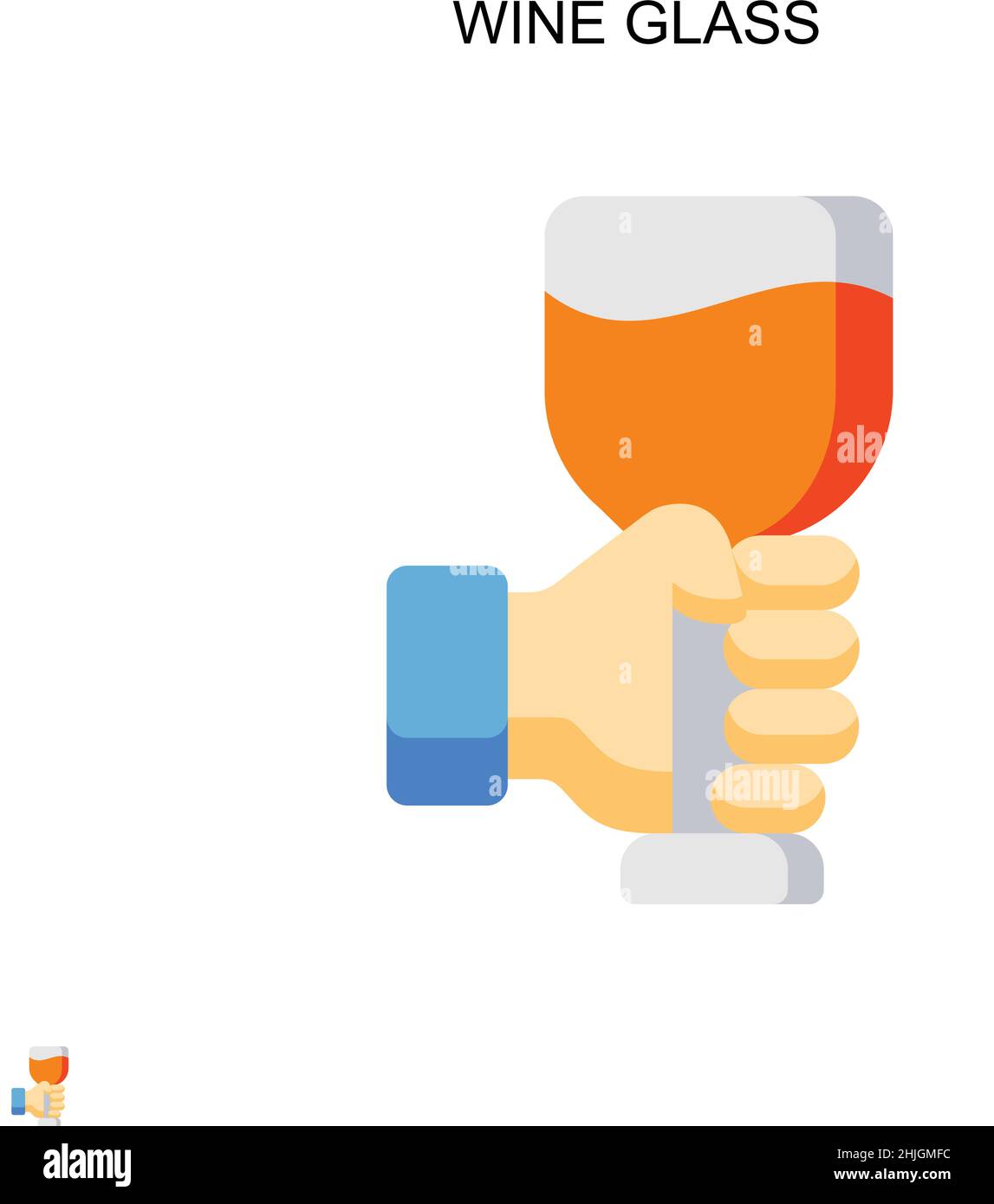 Wine glass Simple vector icon. Illustration symbol design template for ...