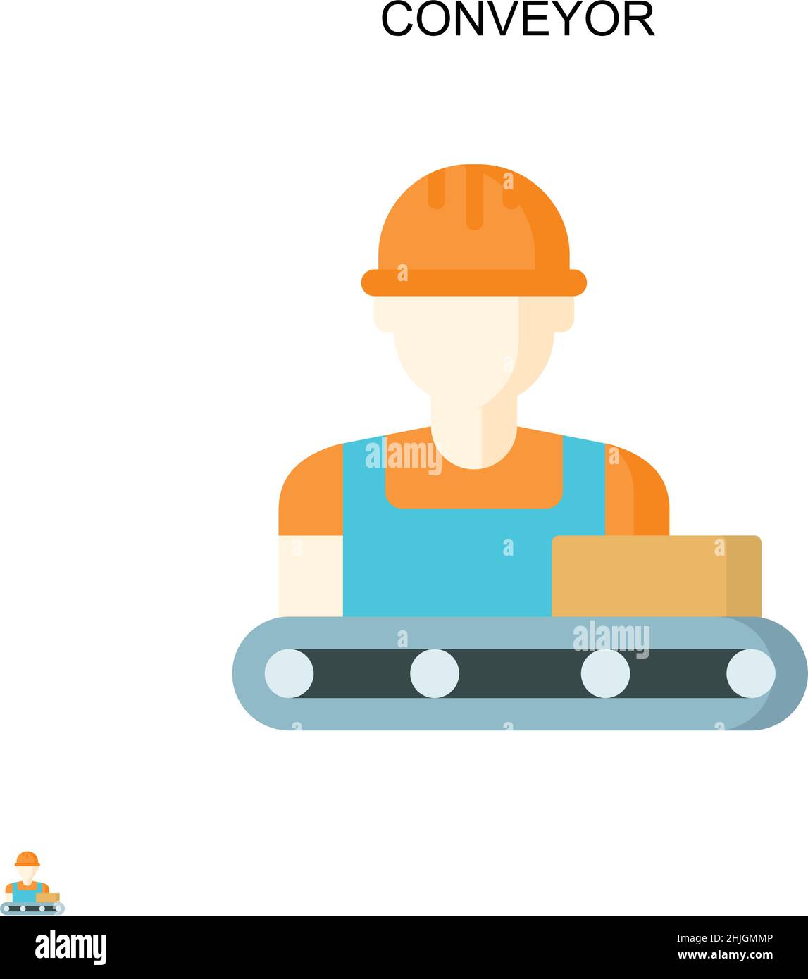 Conveyor Simple vector icon. Illustration symbol design template for ...