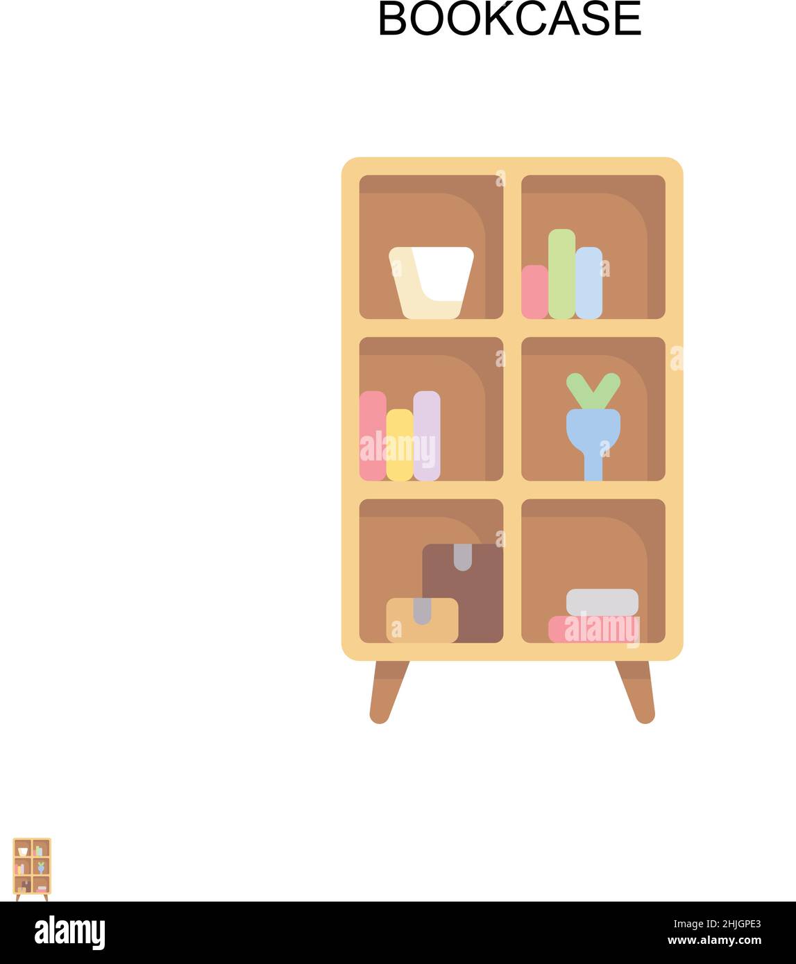 Bookcase Simple vector icon. Illustration symbol design template for ...