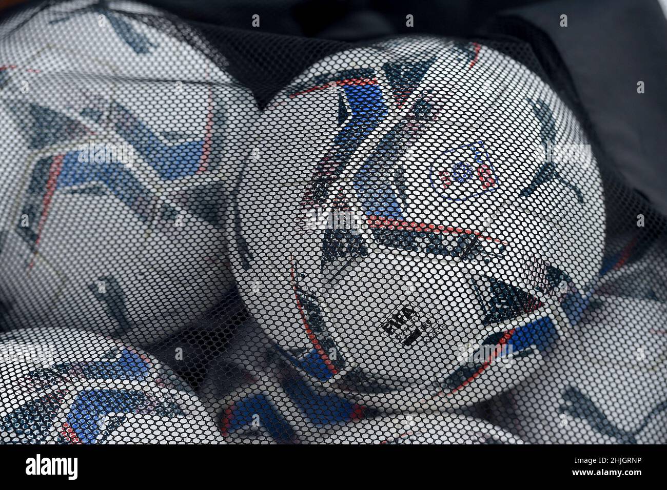 OLDHAM, UK. JAN 29TH EFL Puma footballs before the Sky Bet League 2 match between Oldham Athletic and Rochdale at Boundary Park, Oldham on Saturday 29th January 2022. (Credit: Eddie Garvey | MI News) Credit: MI News & Sport /Alamy Live News Stock Photo