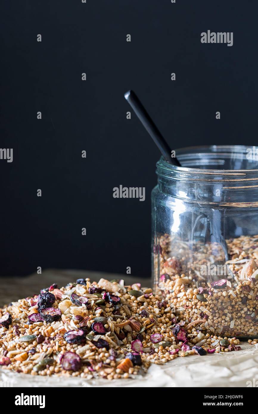 Homemade Granola in a jar Stock Photo Alamy