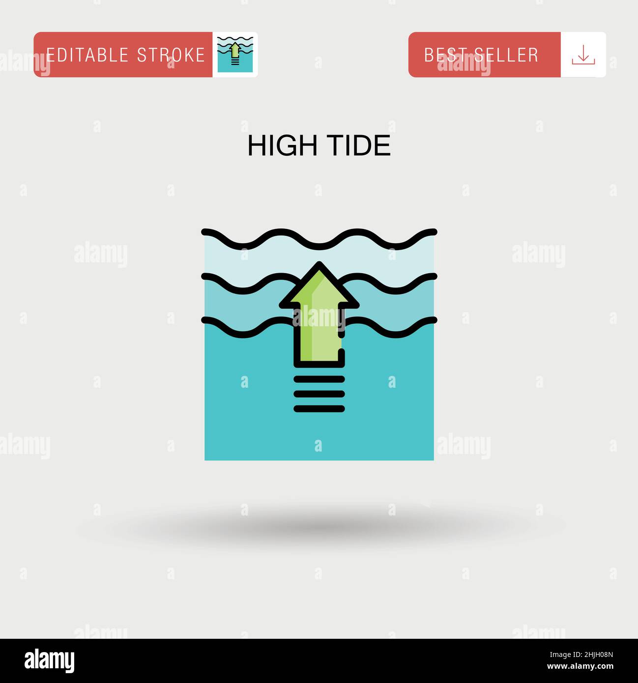 High tide Simple vector icon. Stock Vector