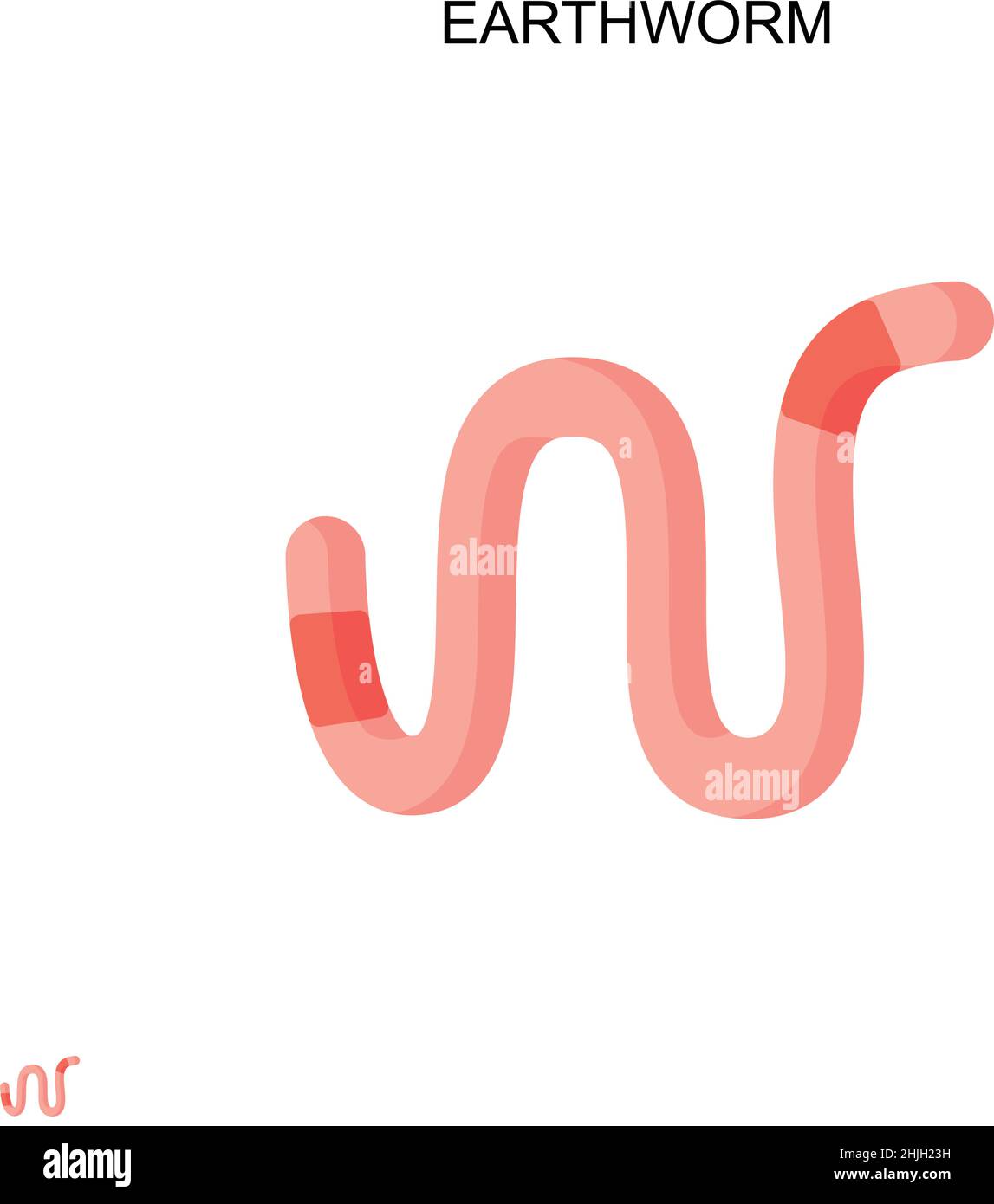 Earthworm Simple vector icon. Illustration symbol design template for web mobile UI element. Stock Vector
