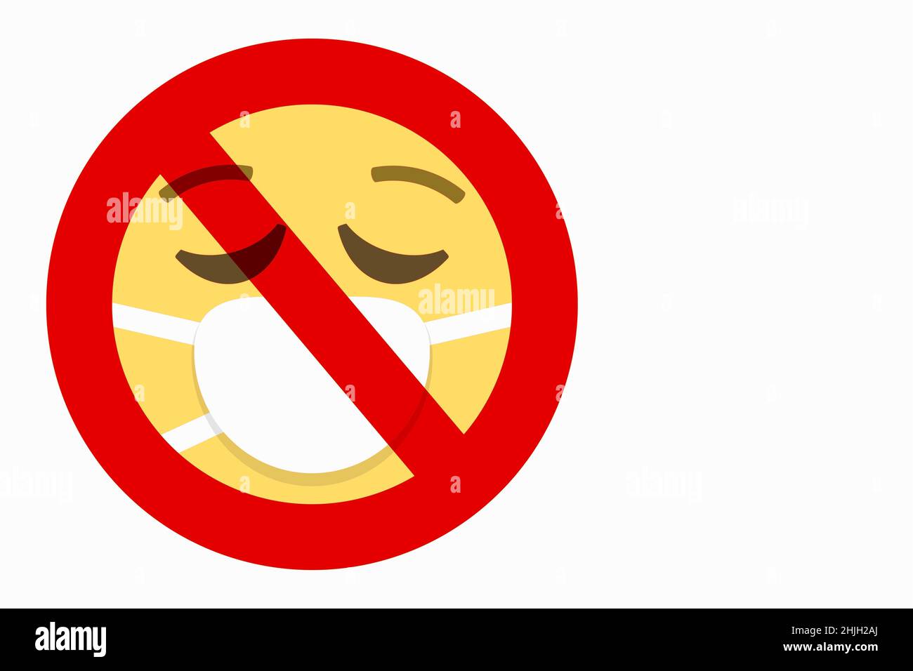 prohibition sign against face with medical mask emoji on white