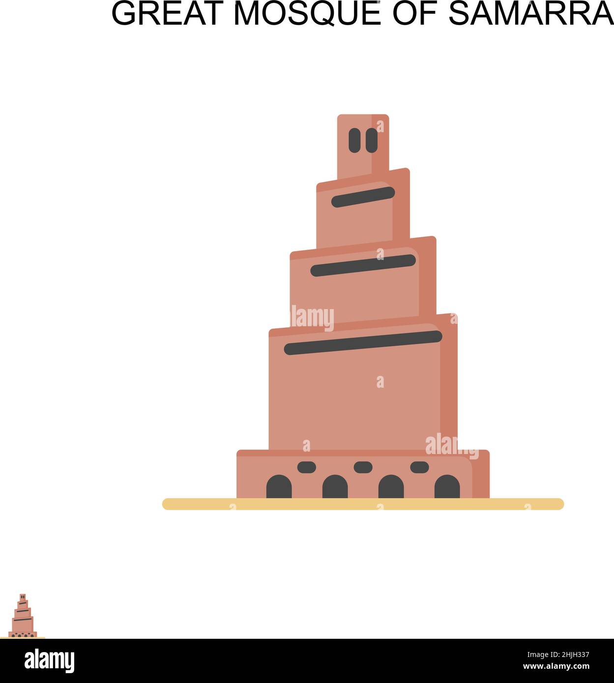 Great mosque of samarra Simple vector icon. Illustration symbol design template for web mobile UI element. Stock Vector