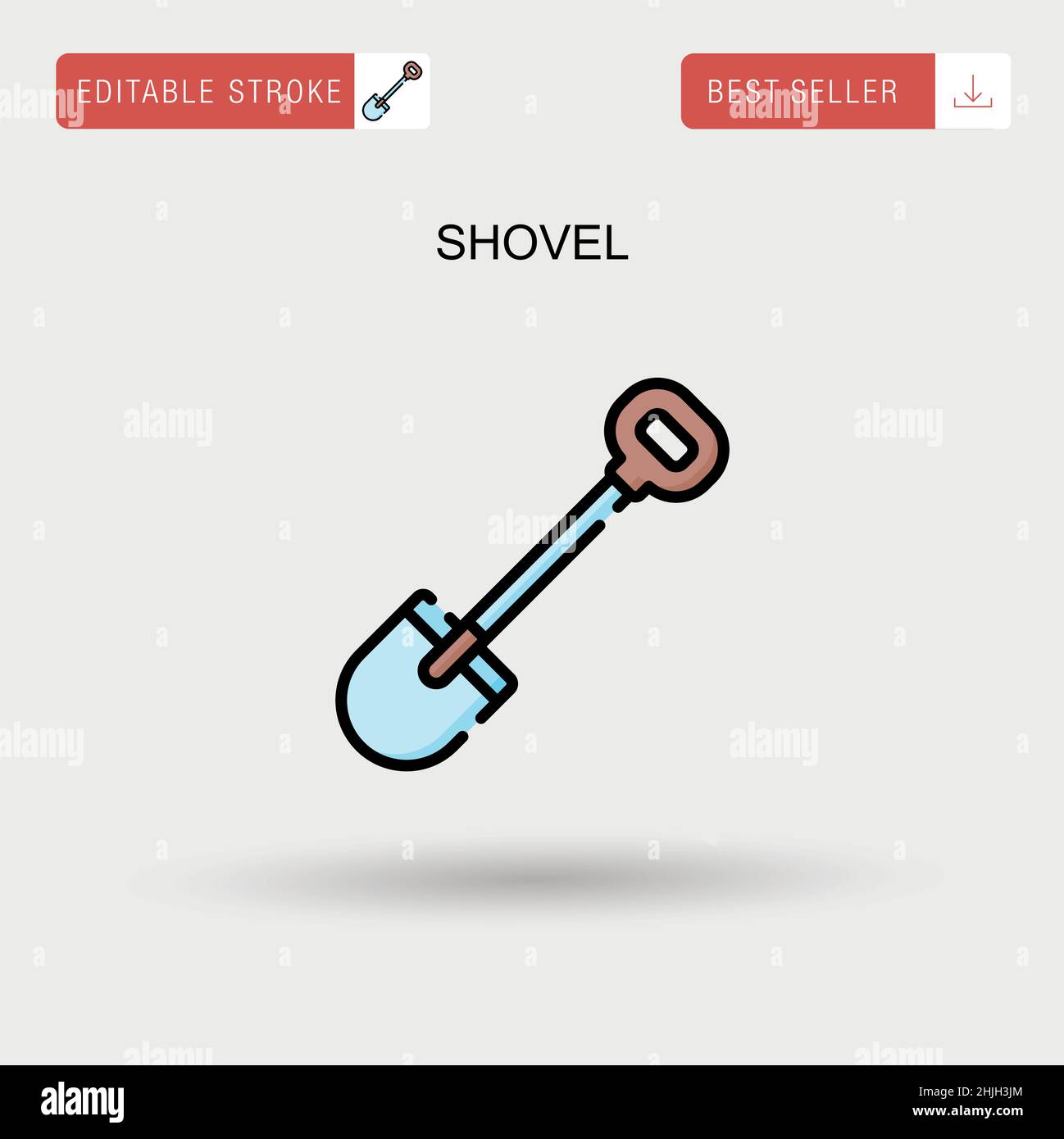 Shovel Simple vector icon. Stock Vector