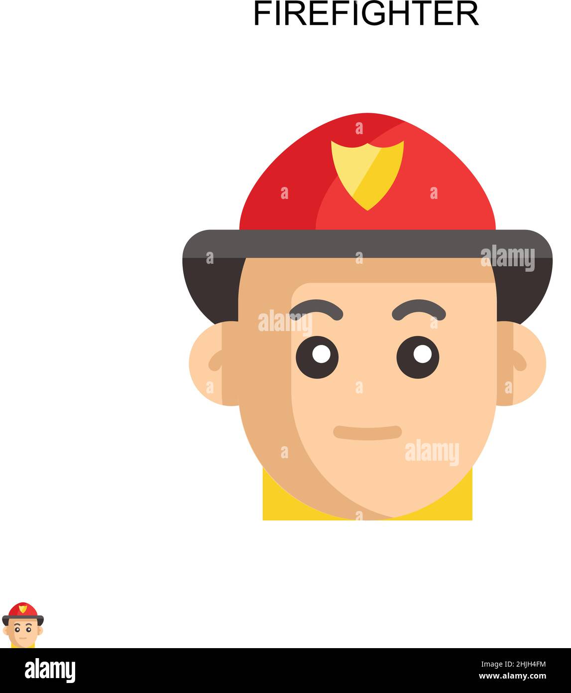Firefighter Simple vector icon. Illustration symbol design template for web mobile UI element. Stock Vector