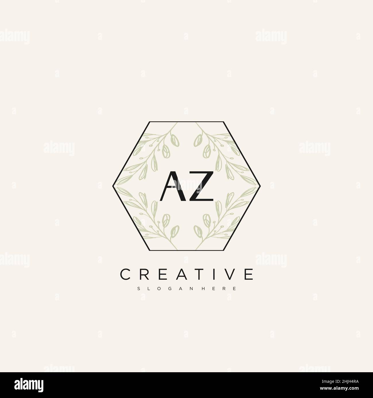 AZ Initial Letter Flower Logo Template Vector premium vector Stock Vector