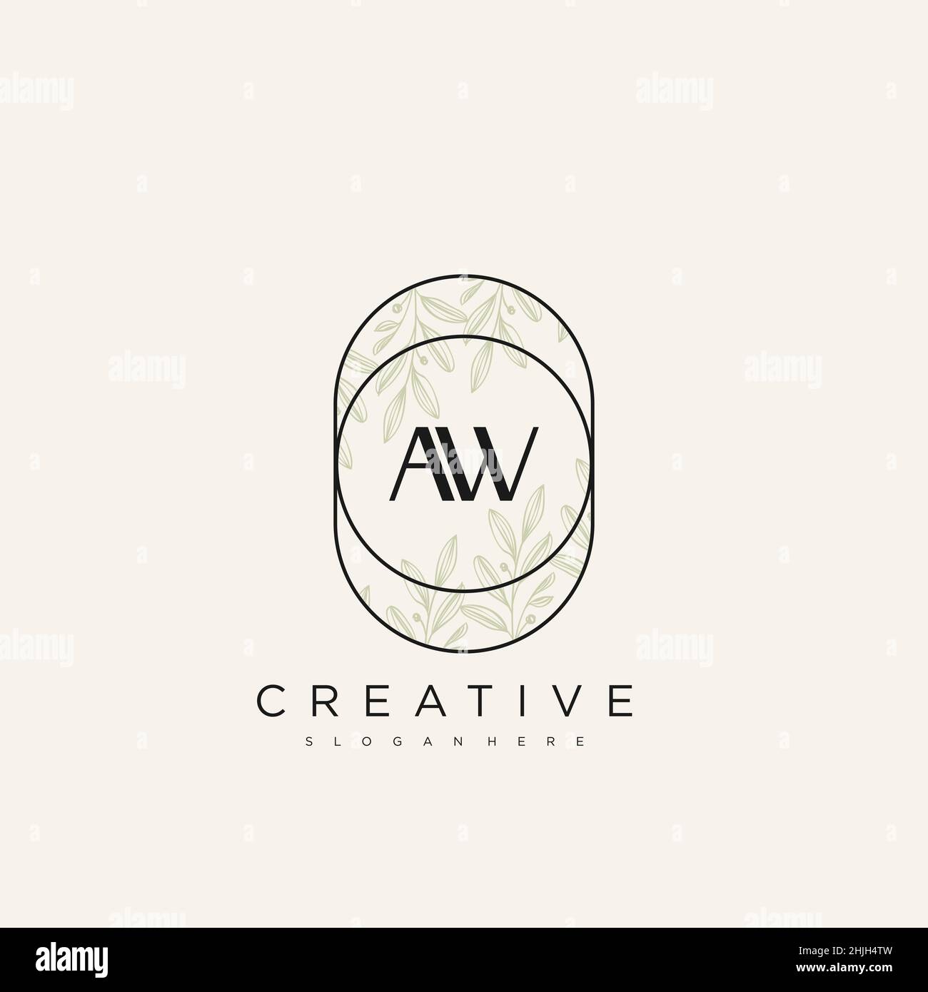 AW Initial Letter Flower Logo Template Vector premium vector Stock Vector
