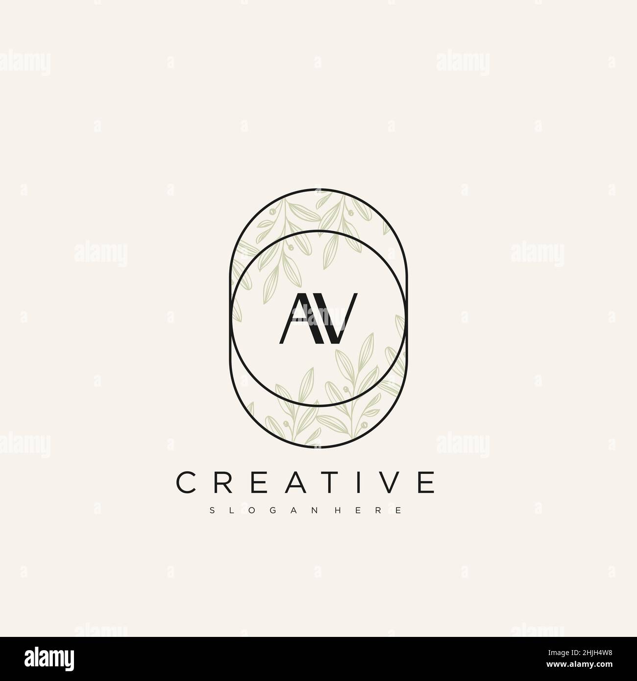 AV Initial Letter Flower Logo Template Vector premium vector Stock Vector