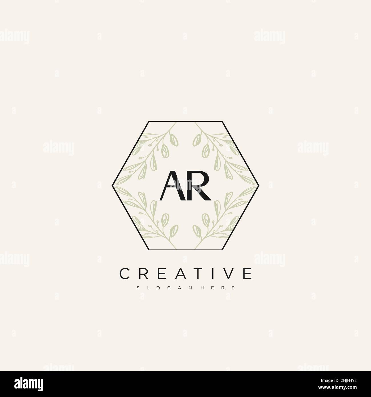 AR Initial Letter Flower Logo Template Vector premium vector Stock Vector
