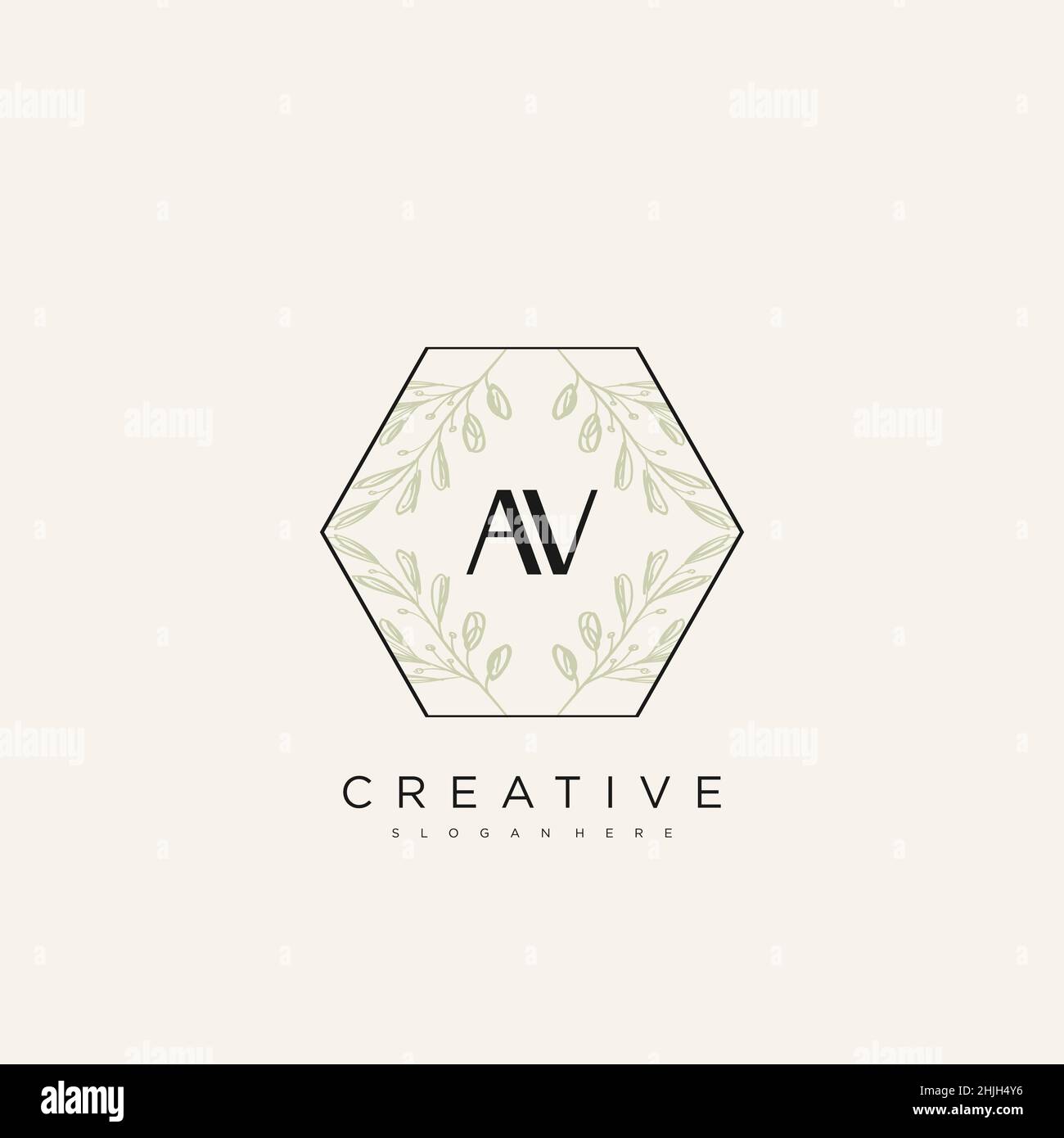 AV Initial Letter Flower Logo Template Vector premium vector Stock Vector
