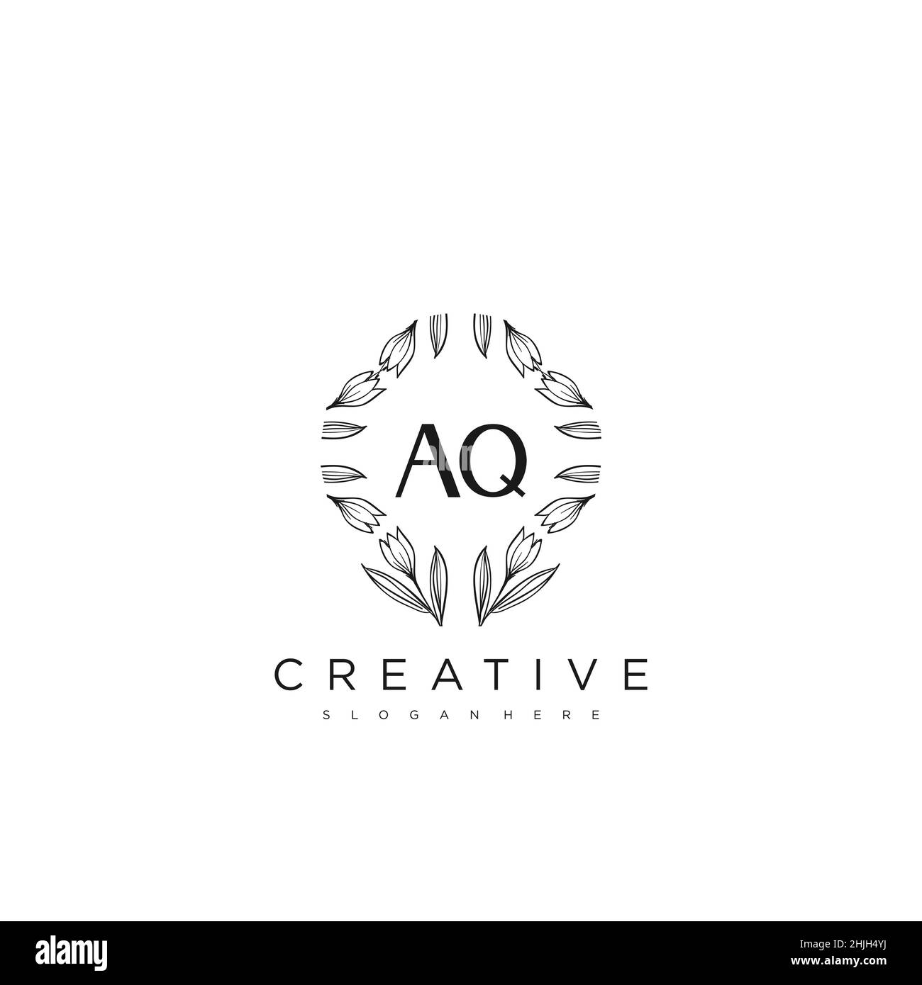 AQ Initial Letter Flower Logo Template Vector premium vector Stock ...