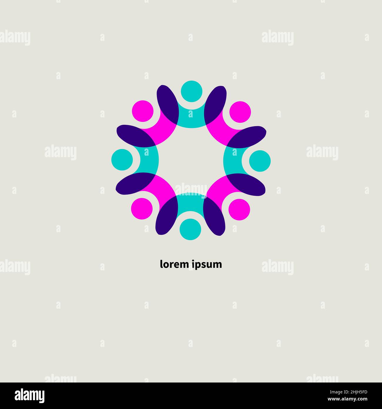 Teamwork icon, unity of people logo Stock Vector
