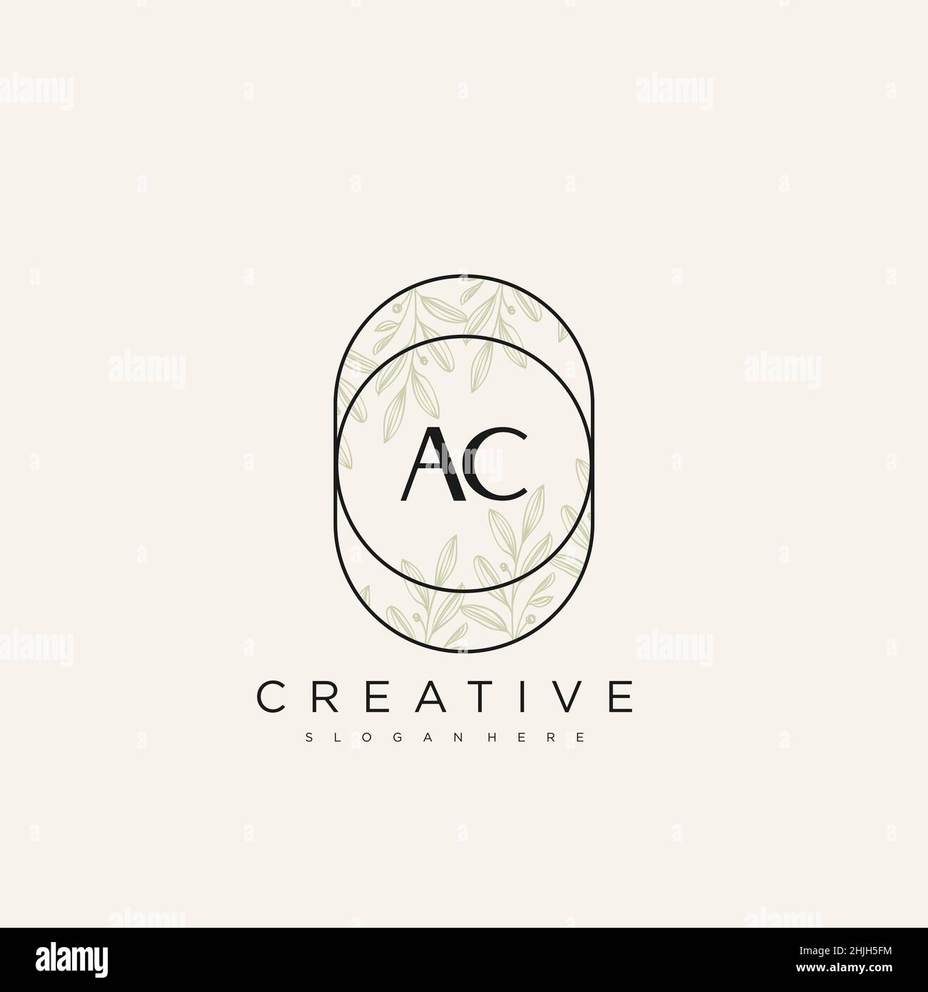 AC Initial Letter Flower Logo Template Vector premium vector Stock Vector
