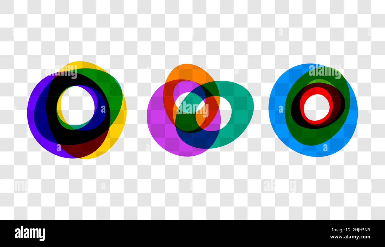 Geometric abstract shapes on transparent background. Set of vector ...