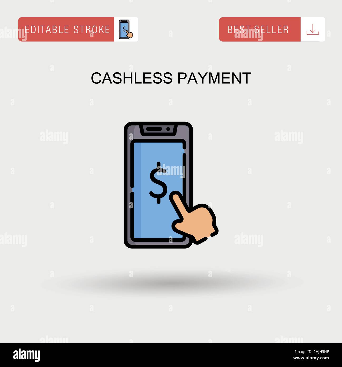 Cashless payment Simple vector icon. Stock Vector