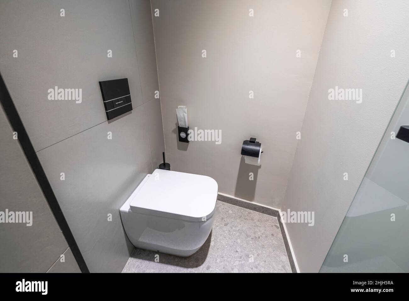 Top view of interior view of modern bathroom. Greece Stock Photo Alamy