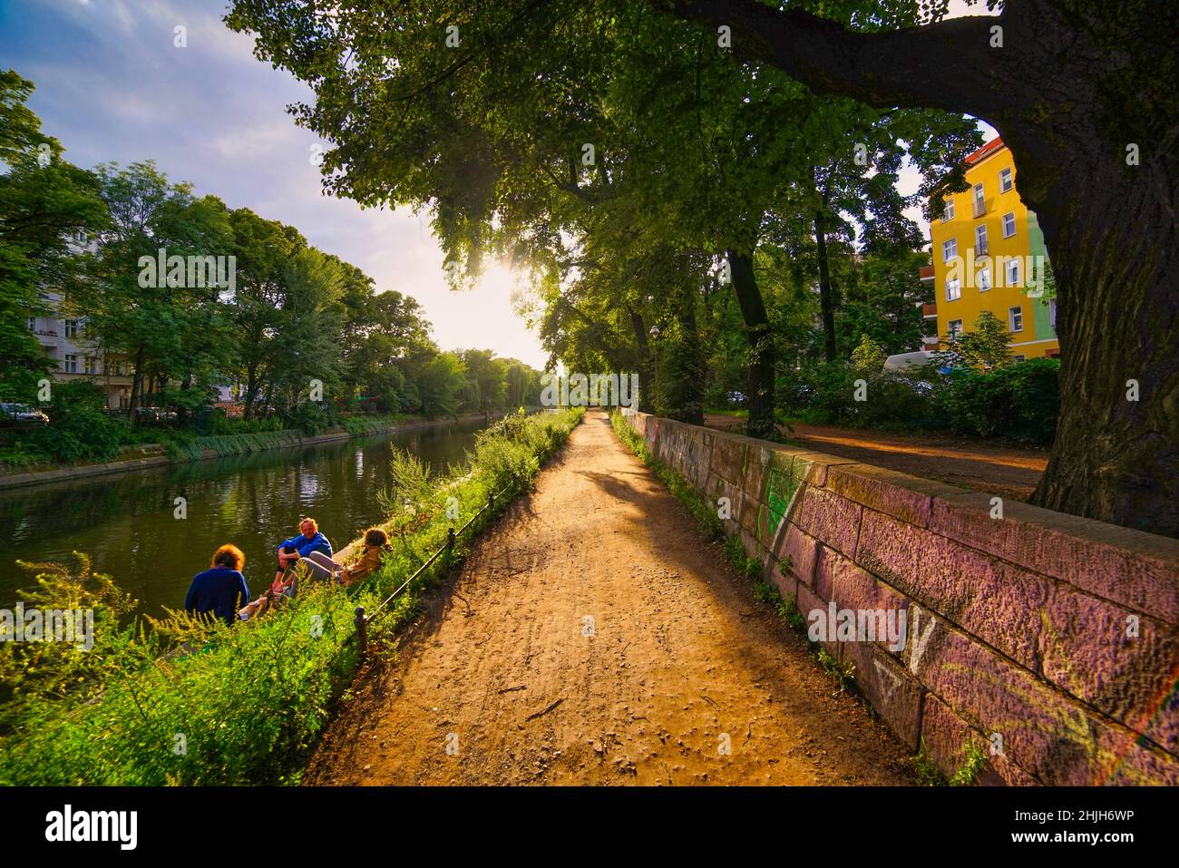 Berlin Kreuzberg Paul-Linke-Ufer Abend Stock Photo