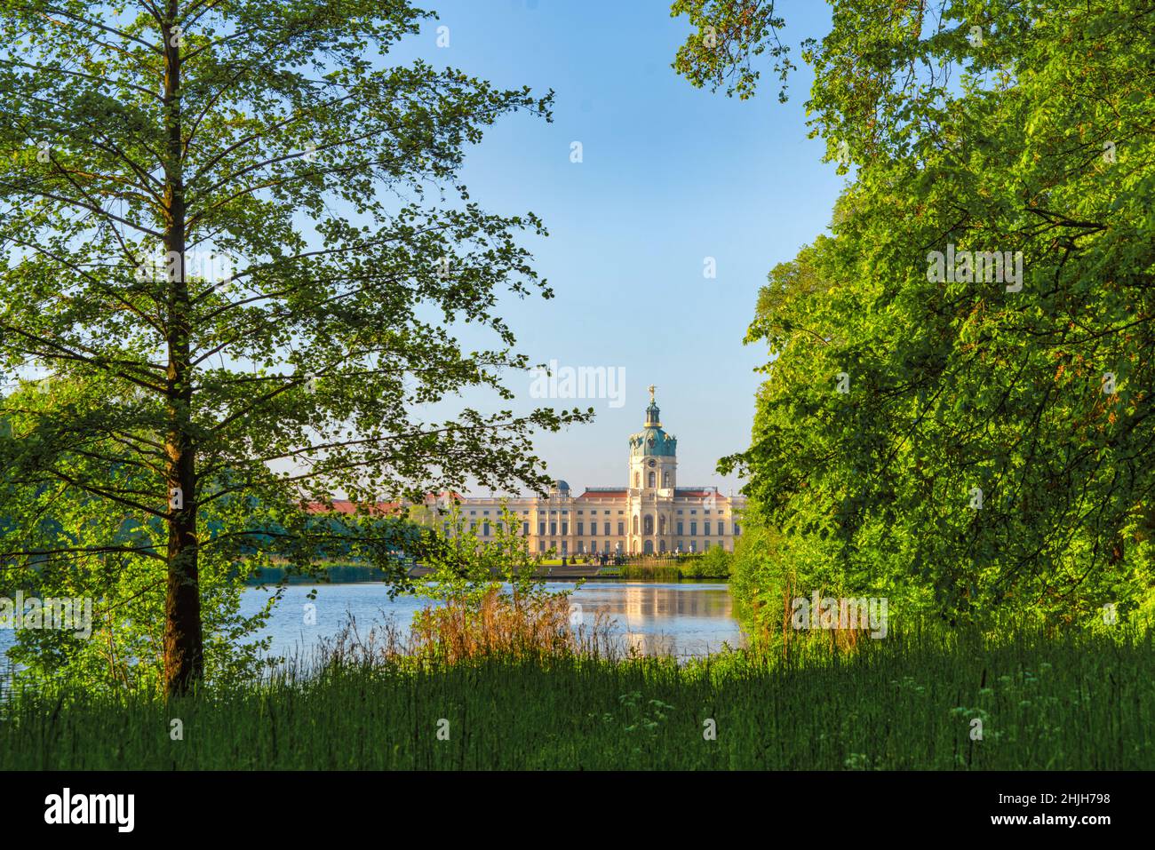 Berlin, Schloss Charlottenburg, Licht, Morgen, Garten, Park Stock Photo