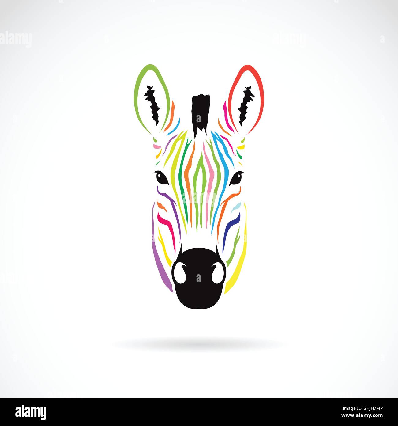 Vector of zebra head colorful on white background. Easy editable layered vector illustration. Wild Animals. Stock Vector