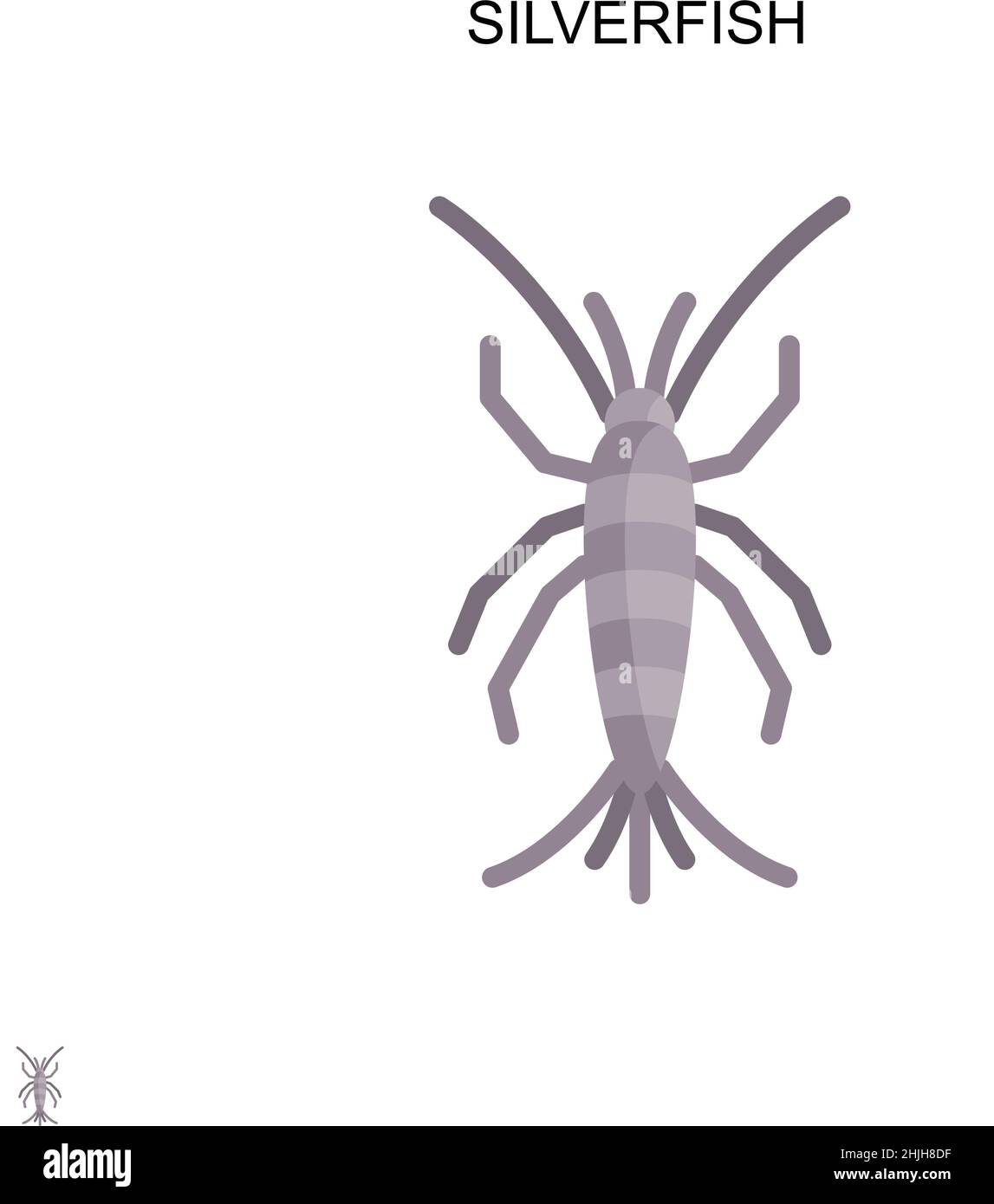 Silverfish Simple vector icon. Illustration symbol design template for web mobile UI element. Stock Vector
