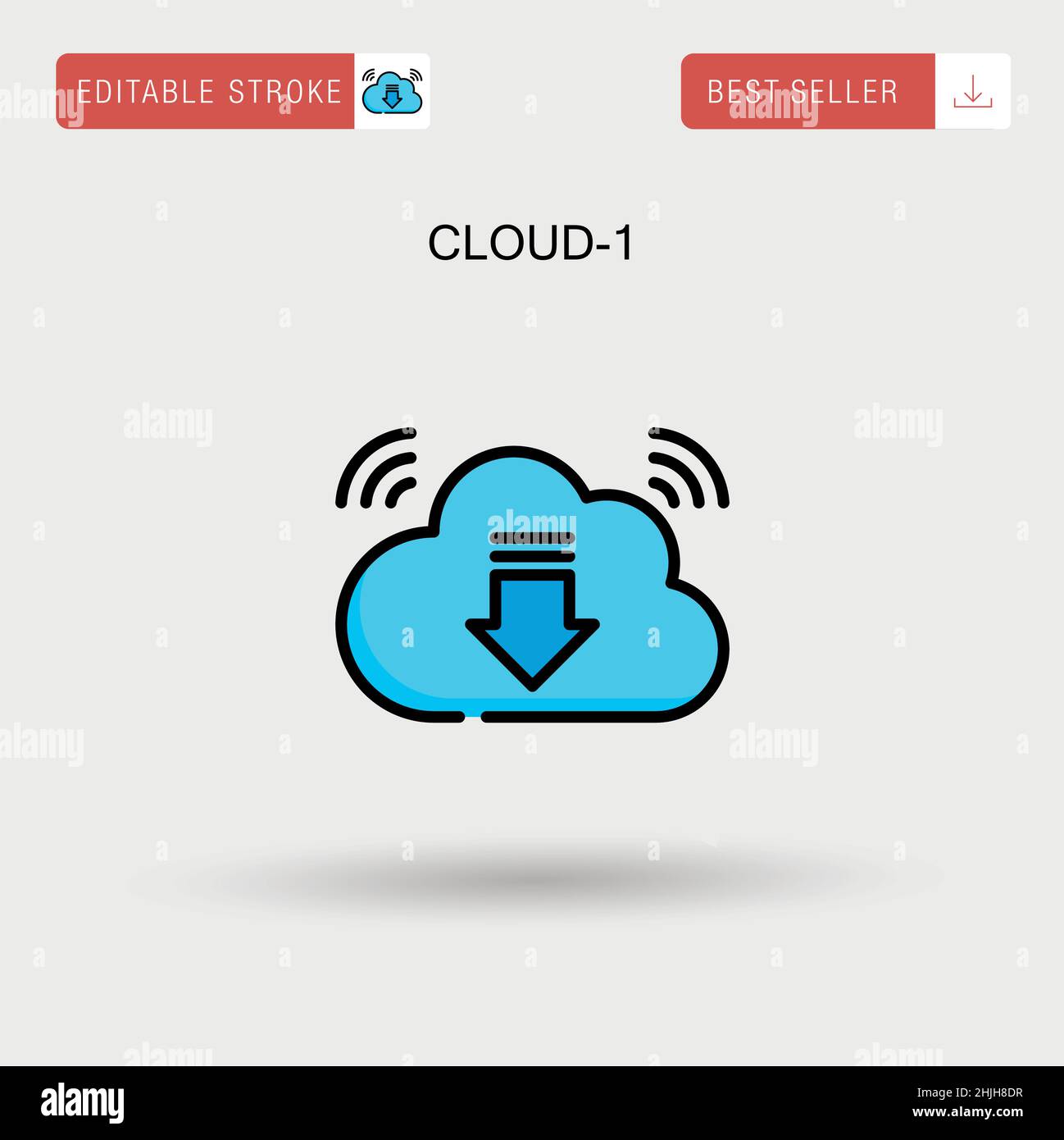 Cloud-1 Simple vector icon. Stock Vector