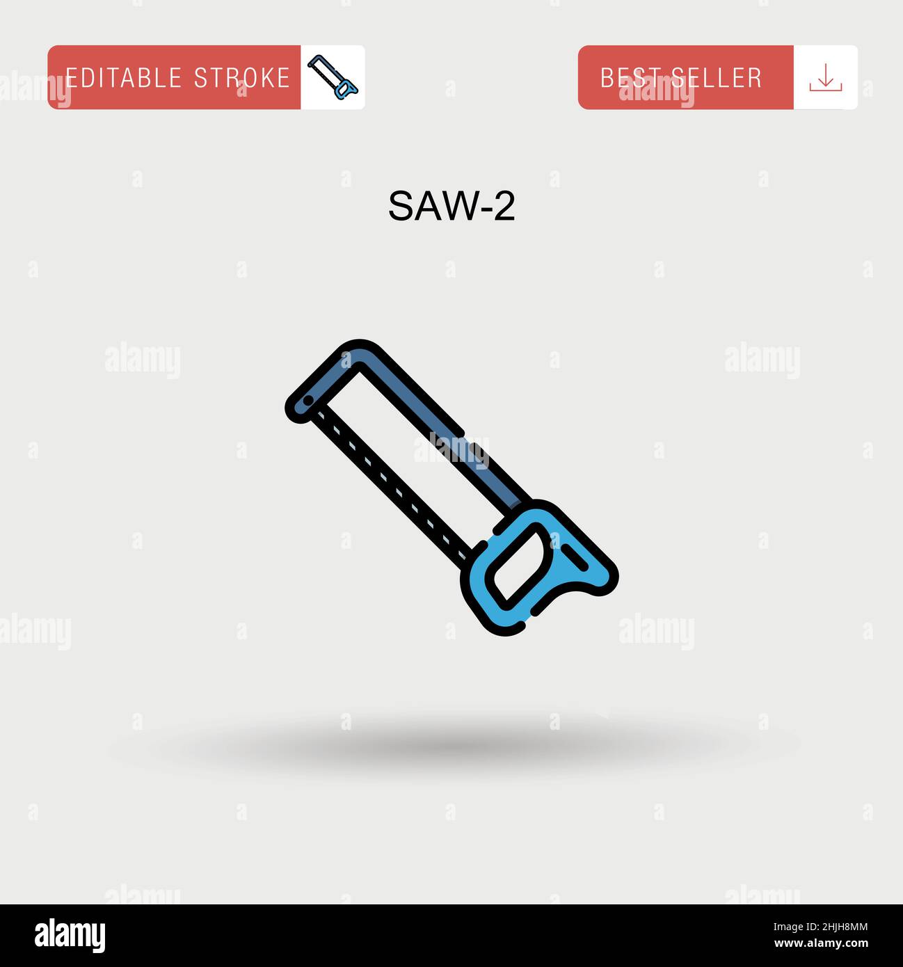 Saw-2 Simple vector icon. Stock Vector