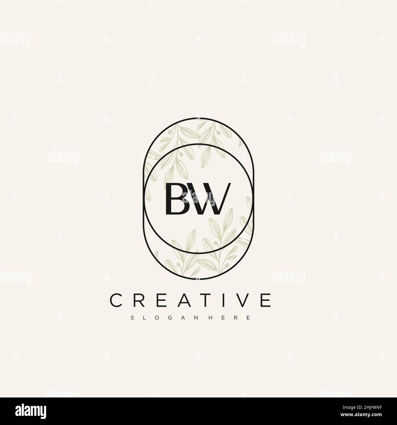 BW Initial Letter Flower Logo Template Vector premium vector Stock Vector