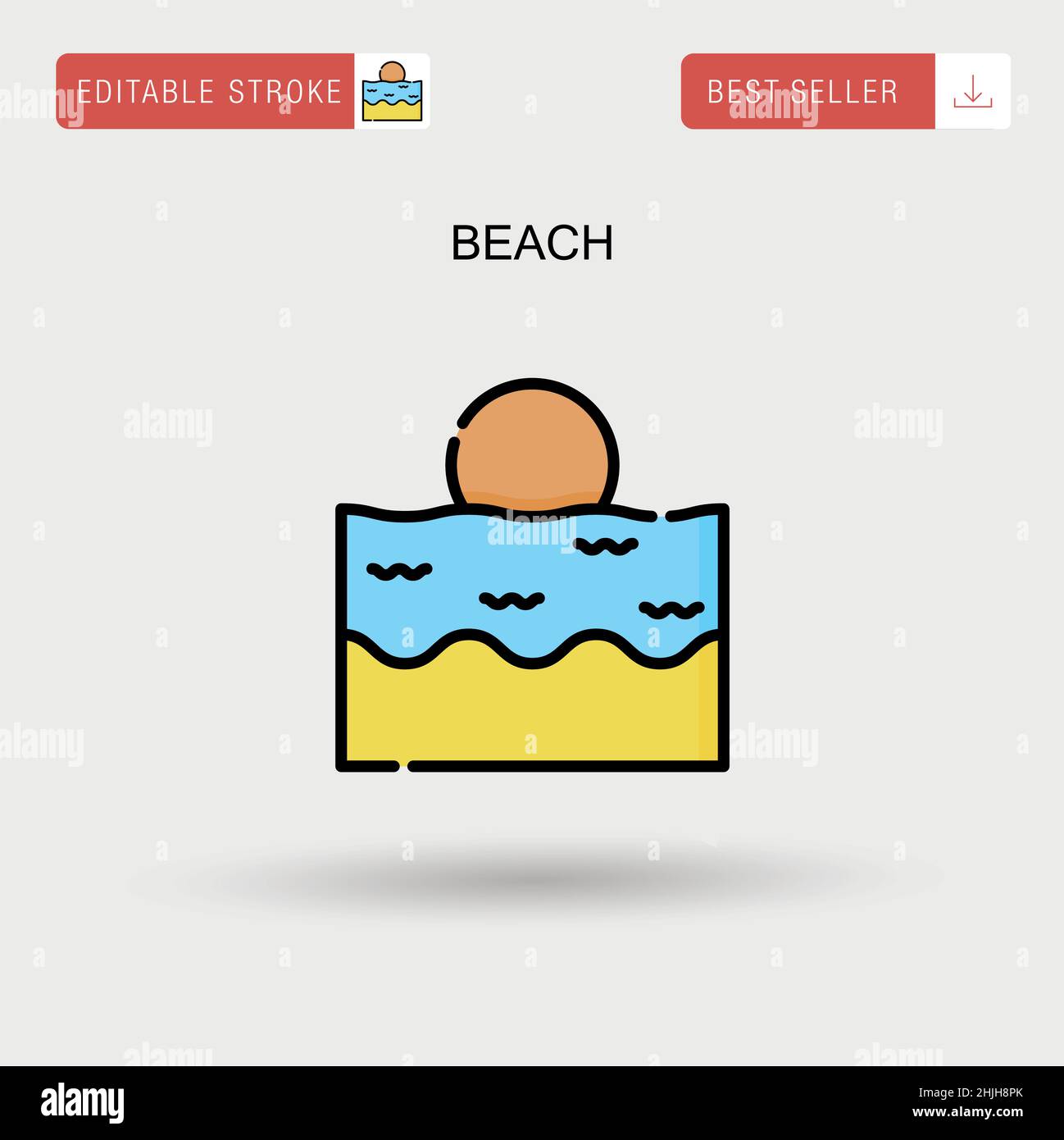 Beach Simple vector icon Stock Vector Image & Art - Alamy